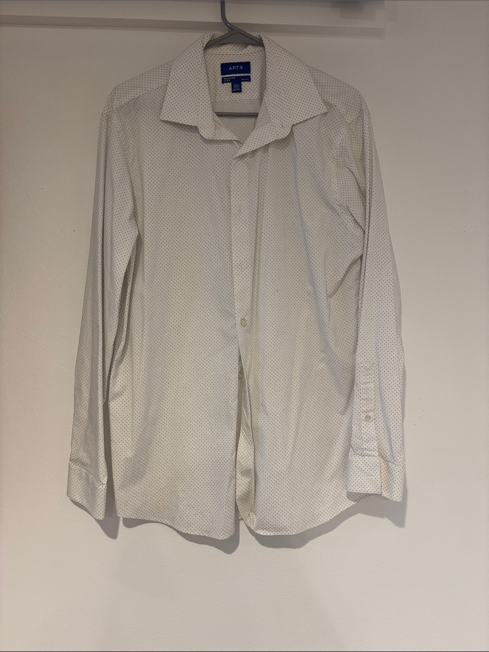 Apt. 9 White Dress Shirt with Microdot Pattern